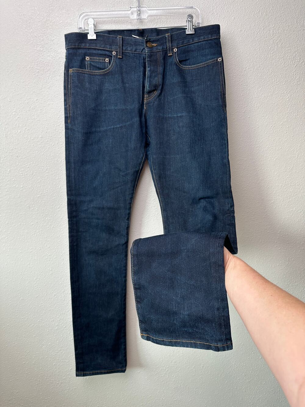 Saint Laurent Dark Wash Jeans Men's US 33 Button Fly Straight Leg